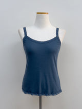 Lace Ribbed Square Sleeveless
