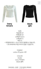 U-neck Long-sleeved Tee (2 colors)
