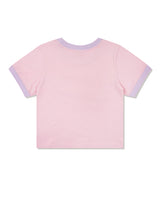 Women's Crop Vintage Mood Ringer Short Sleeve T-Shirt Pink (FCE2TS201W)