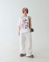 キッチンY2Kキャットオーバーサイズフィットボクシー半袖Tシャツ