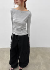 [MADE] Fullon Strap Boat-Neck Long-Sleeve T-Shirt