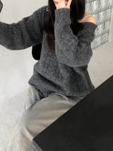 Melton loose fit knitwear (2 colors)
