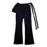 Layered flare skirt pants
