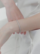 26SS★ [Premium Plating]エッセンス AB（W）ラウンド ベゼル テニス ブレスレット 3.0mm