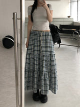 Checkered Long Skirt (2color)