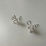 [92.5silver] Solid ribbon earring
