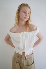 Pure frill blouse_ivory