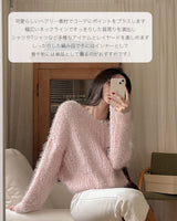 【MADE】 boat neck fur knit