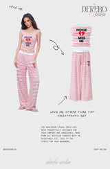 Love Me Stripe Tube Top Sweatpants Set (SET)