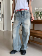 SAND WASHED WIDE JEANS (2C)