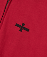 Cross String Hood Zip _ Dark Red