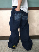 ヴィンテージバックプリントデニムパンツ