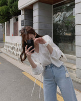 Pine frill blouse