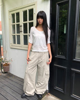 ビジュン ロールアップ 7分袖Tシャツ