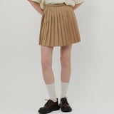 ロゴプリントプリーツスカート [BEIGE]
