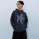MELTING STAR LOGO PIGMENT HOODIE-CHARCOAL
