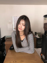 バッカスリムケーブルフードニット