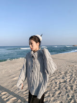  HIGHNECK BUTTON KNIT
