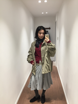 Rosé banding cutout skirt (3color)