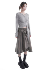  STRAP TIE BUTTON CARDIGAN