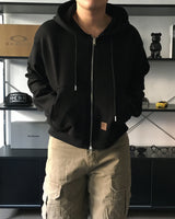 DP Work Patch Crop Hooded Zip-Up (2C)