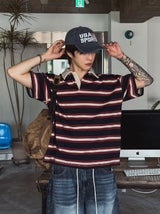 コヨシストライプラグビー半袖Tシャツ