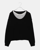 ミシュカラーブロックレイヤードルーズフィットロングスリーブニット