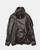 Alin Belted Oversized Leather Jacket