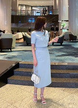 ローラン ツイード Hライン ロングワンピース
