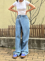 ラップウエストワイドフィットデニムパンツ code 18104