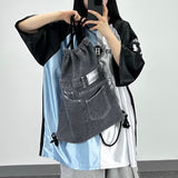 denim rope gym sack