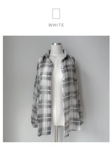 Loose fit see-through check shirt male (2 colors)