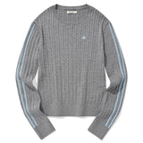 KIRSH PLAIN LINE POINT CABLE KNIT - GRAY 