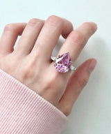 Pink water drop Ring