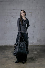 COR FRONT DOUBLE BELTED LEATHER TOTE BAG UNISEX