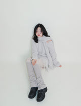 プードルデムーアテスターダメージ長袖ニットドレス (Muffler Set)