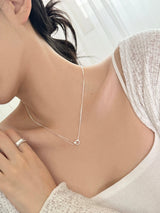 [Silver 925] two-line double ring necklace / Daily simple point