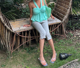 Folding roll-up capri leggings pants