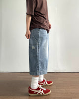 Flat 7-Part Denim Pants