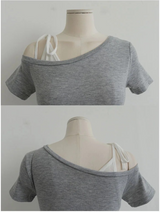 DUAL-TONE ASYMMETRY TEE (4COLORS!)