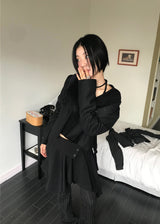  SIDE BUTTON STRAP CARDIGAN