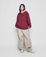 25FW WOVEN QUILTING WIDE HOODIE WINE