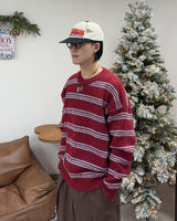 ラスストライプニット