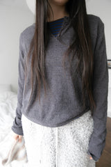 henley neck natural knit(3colors)