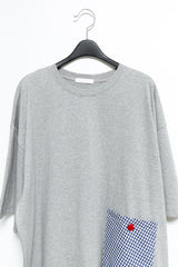アップルボタンチェックポケットトップ(2colors)