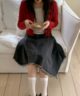 ナイローバランスデニムサージェリー ミディスカート