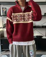 MR ノルディックハーフジップアップニット (3C)