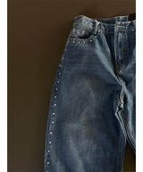 [Unisex] Stud wide denim pants