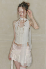 MIDNIGHT HALTER TOP cream