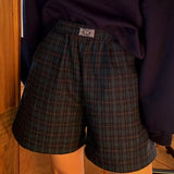 Wool check shorts - pt